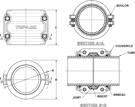 Tuf-Lok Ring Grip Pipe Coupling Series 688/698 Drawing